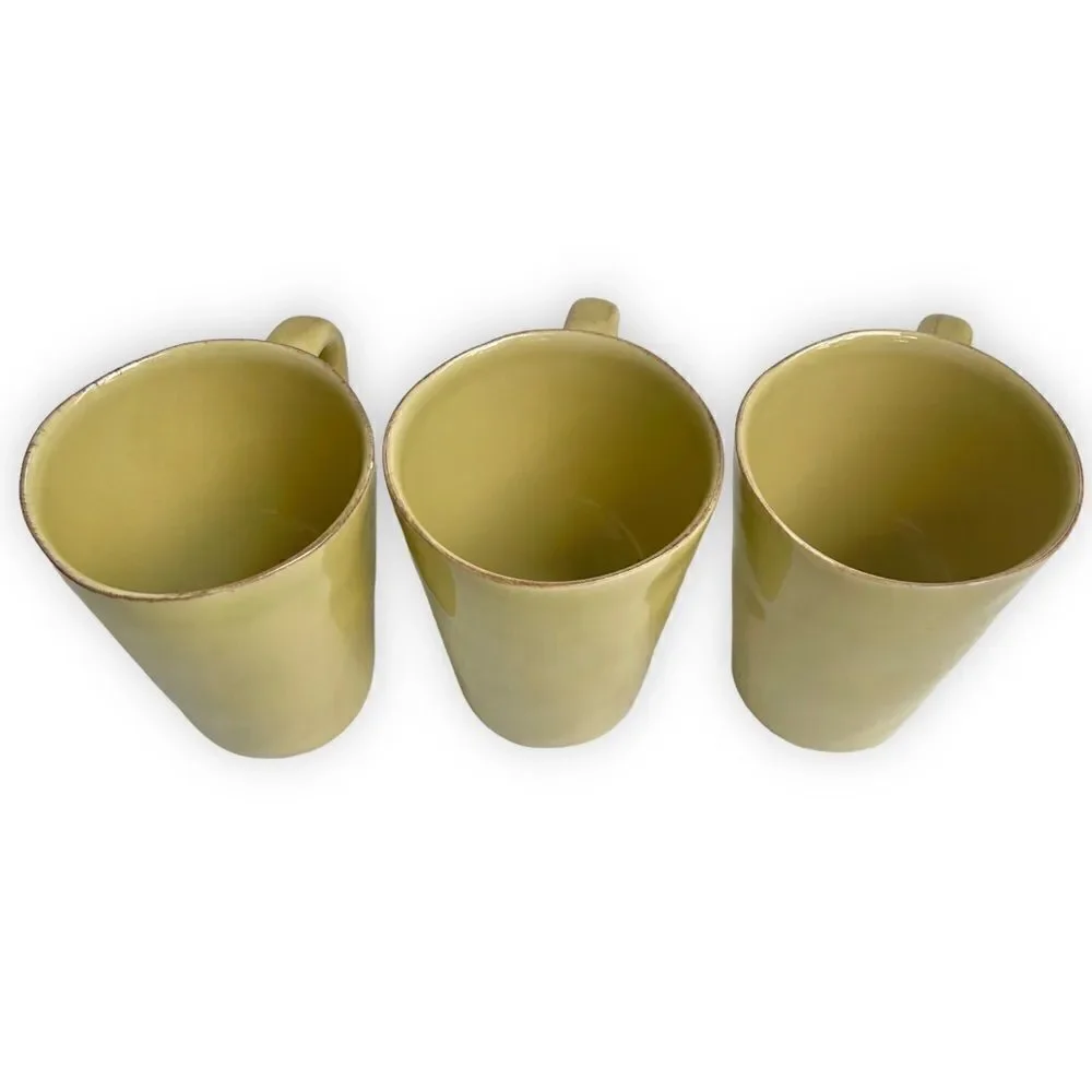 Crate&Barrel Marin Green Coffee Cup Mug Set of 3